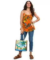 Bluzki damskie - Joe Browns Damska bluzka z jasnym nadrukiem owocowym kwiatowy Co Ord Cami Top Bluzka, pomarańczowy, 44 - miniaturka - grafika 1