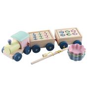 Sortery dla dzieci - Sorter drewniany pociąg edukacyjny z magnesem KX6121 - miniaturka - grafika 1