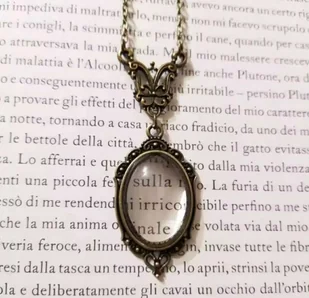 Naszyjnik wisiorek Szkło Powiększające Lupa Gotycka Starożytny prezent - Wisiorki - miniaturka - grafika 1