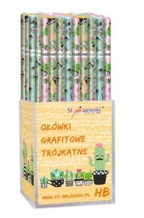 St. Majewski Ołówek trójkątny HB Kaktus mix p72 - Przybory szkolne - miniaturka - grafika 1