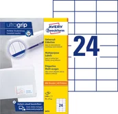 Etykiety do drukarek - Avery Etykiety uniwersalne Zweckform trwałe 70 x 37 mm, 24 etykiety/A4 ZW174 - miniaturka - grafika 1