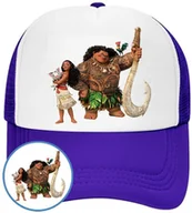 Czapki i chusty sportowe męskie - Czapka z Daszkiem Moana Niebieska z Nadrukiem Na Lato Siatka Bejsbolówka - miniaturka - grafika 1