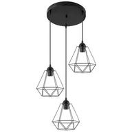 Lampy sufitowe - Inne Druciana LAMPA wisząca VEN W-P 1210/3 industrialna OPRAWA zwis kaskada klatki metalowe czarne VEN W-P 1210/3 - miniaturka - grafika 1