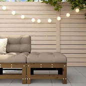 Poduszki ogrodowe - vidaXL Podnóżek ogrodowy z poduszką, miodowy brąz, lite drewno sosnowe - miniaturka - grafika 1