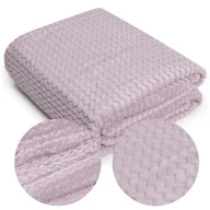 Koce - Koc 160 x 200 Mikrofibra Zygzak Wytłaczana Wrzos - miniaturka - grafika 1