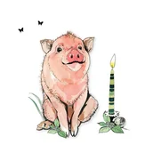 Kartki okolicznościowe i zaproszenia - Rossi Karnet Swarovski Świnka CL1222 - miniaturka - grafika 1