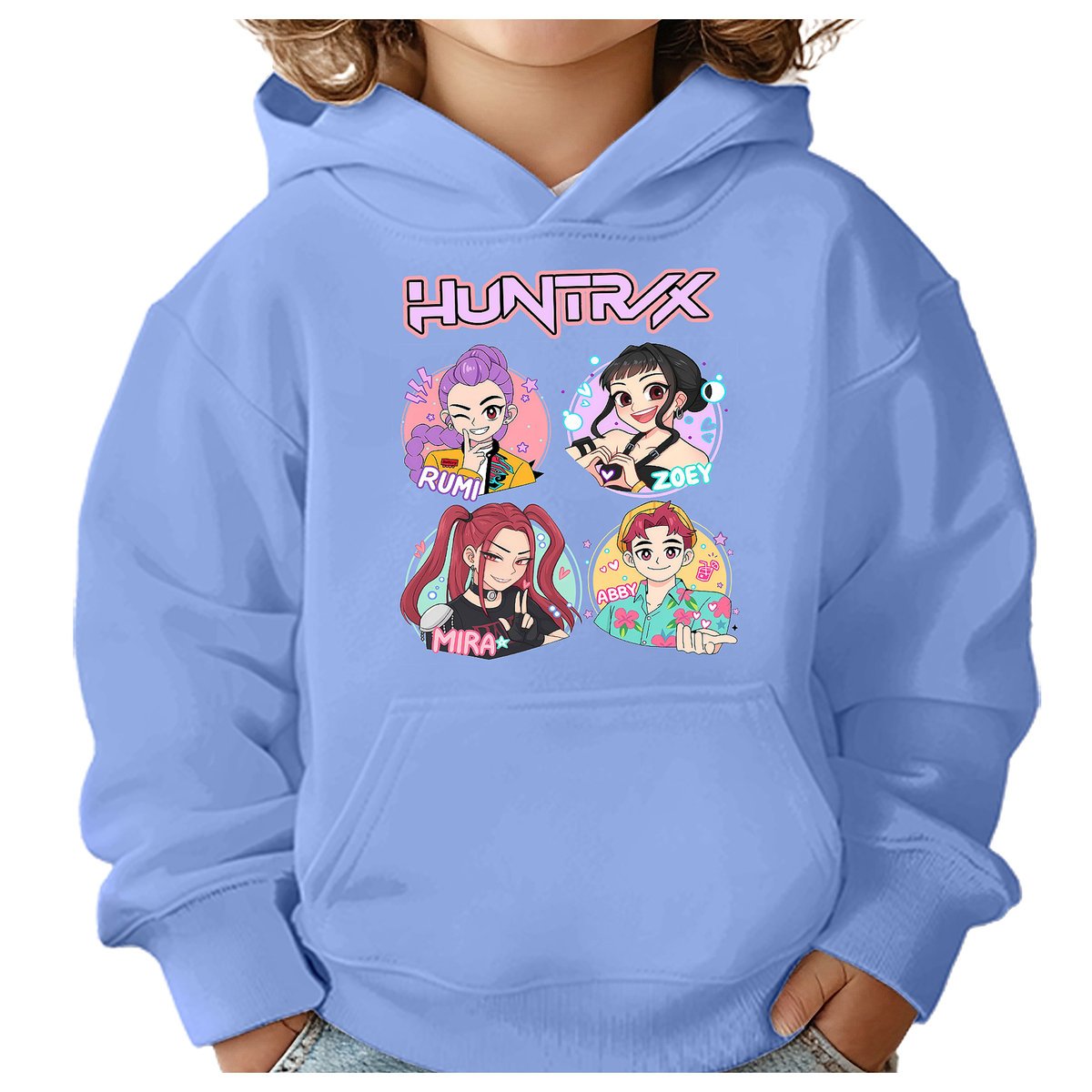 BLUZA DZIECIĘCA K-POPOWE ŁOWCZYNIE DEMONÓW HUNTRIX 146-152 Z KAPTUREM