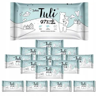 Chusteczki nawilżane dla dzieci Luba Tuli 97% woda i aloes (60 sztuk) x 14 opakowań - Chusteczki nawilżane - miniaturka - grafika 1