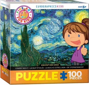 Eurographics Puzzle 100 Smartkids Van Gogh Starry Night 6100-1204 - - Puzzle - miniaturka - grafika 1
