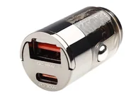 Ładowarki samochodowe - WAYME Ładowarka 12/24V, USB 18W + USB-C PD 30W, nano, z pierścieniem - miniaturka - grafika 1