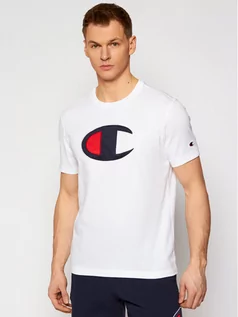 Koszulki męskie - Champion T-Shirt Crewneck 214405 Biały Comfort Fit - grafika 1