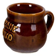 Kubki - Kubek z uchem i napisem 250 ml brązowy - miniaturka - grafika 1