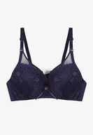 Biustonosze - Granatowy Koronkowy Biustonosz z Transparentnymi Wstawkami Vanniel - Born2be - miniaturka - grafika 1