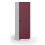 Szafki biurowe - Szafka ubraniowa metalowa, 2-drzwiowa, 1850 x 600 x 500 mm, zamek elektroniczny na kod, drzwi czerwone - miniaturka - grafika 1