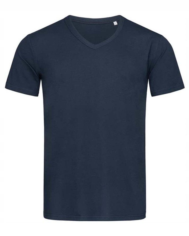Koszulka męska bawełniana T-shirt w serek Stedman V-Neck ST9010 Blue M
