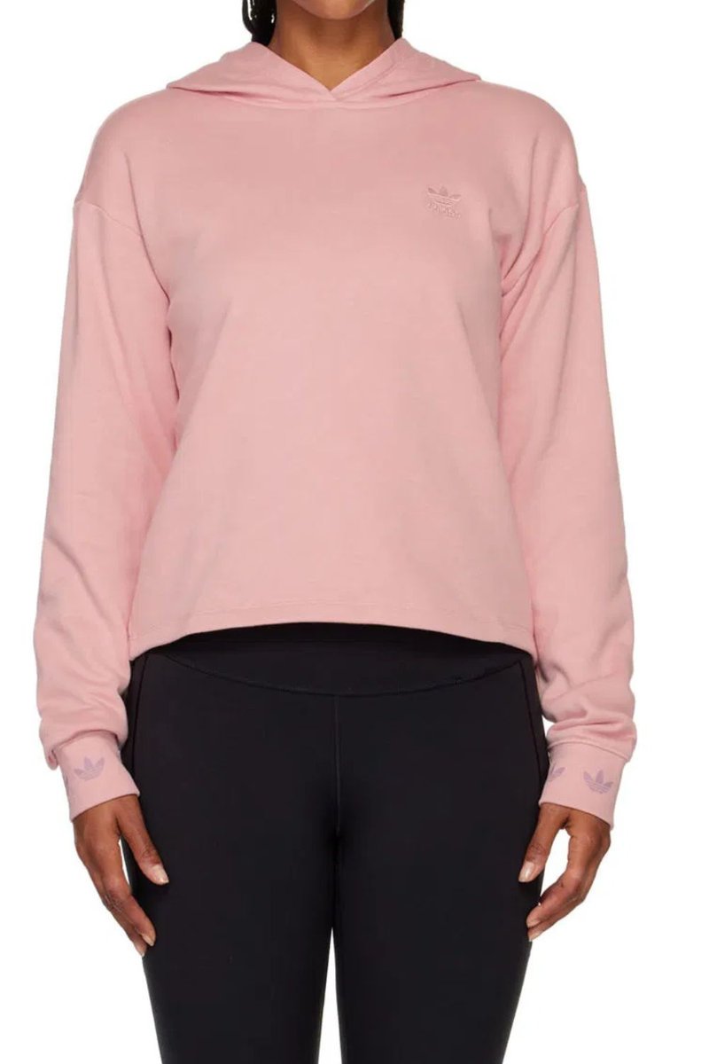 Bluza damska Adidas Cropped Hoodie różowa bawełniana krótka-XS