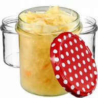 Pojemniki kuchenne - Szklane słoiki Avila 350ml 50 szt. 82mm + wieczka "Czerwony Groszek" - miniaturka - grafika 1