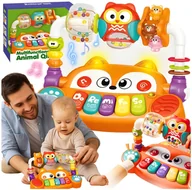 Zabawki sensoryczne - INTERAKTYWNE PIANINO EDUKACYJNE DLA DZIECI WIELOFUNKCYJNE WESOLE ZWIĘTA - miniaturka - grafika 1