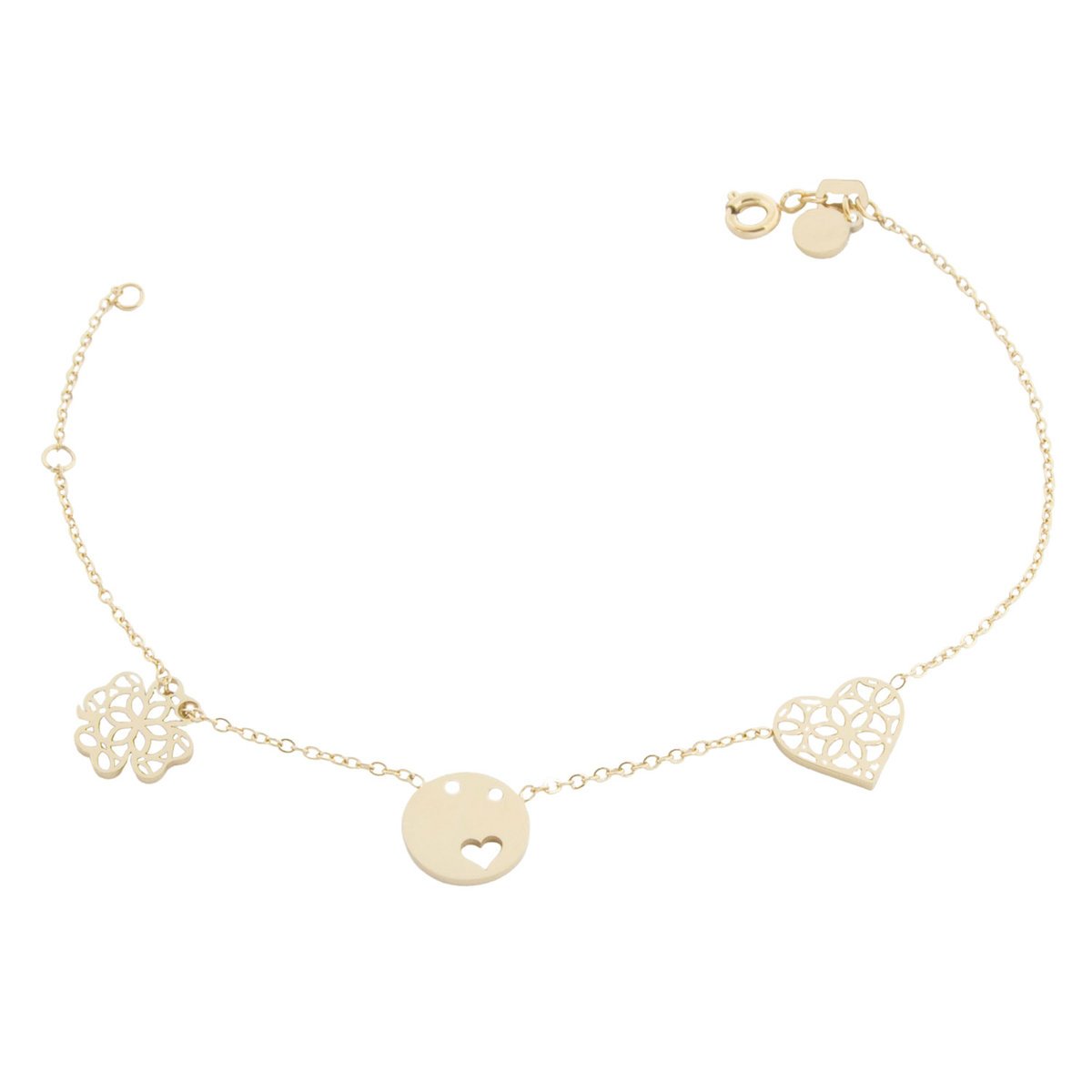 Bransoletka celebrytka z 3 zawieszkami stal chirurgiczna