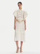 Sukienki - Fracomina Sukienka koszulowa FS25SD3003W403Q7 Biały Regular Fit - miniaturka - grafika 1