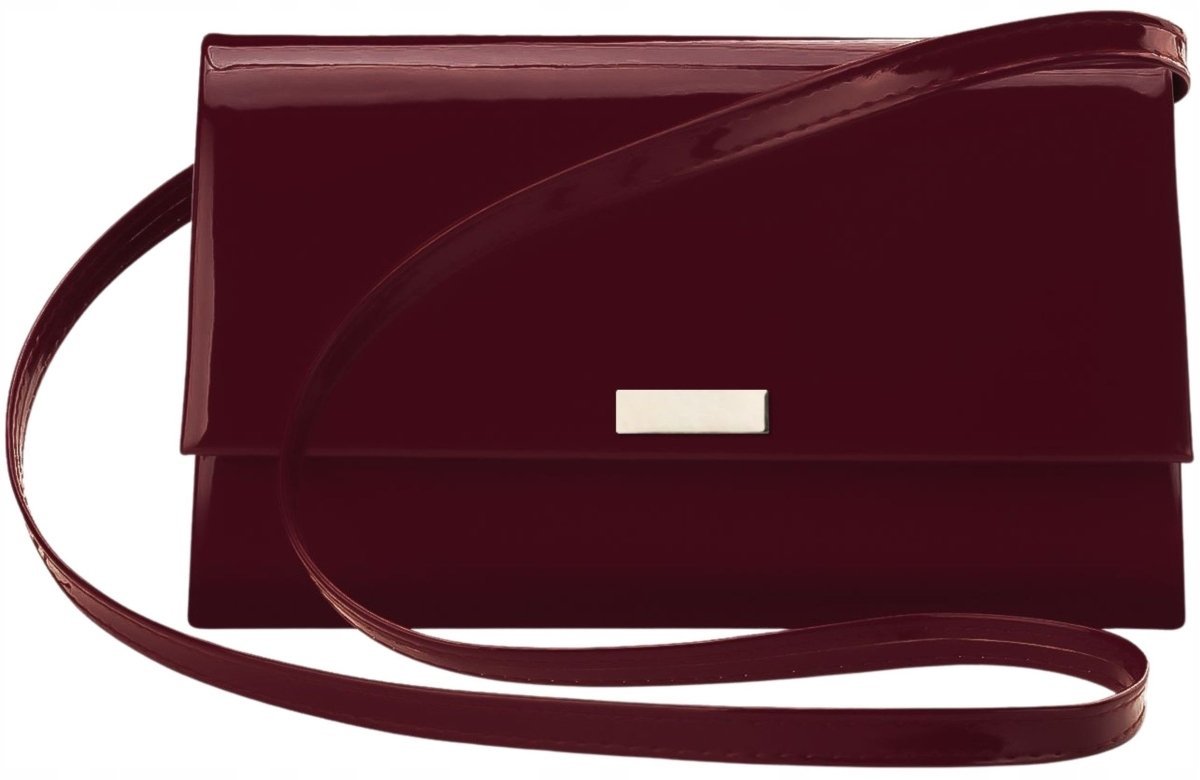 Kopertówka Elegancka Wieczorowa Torebka Wesele Wizytowa Na Ramię Burgundowa