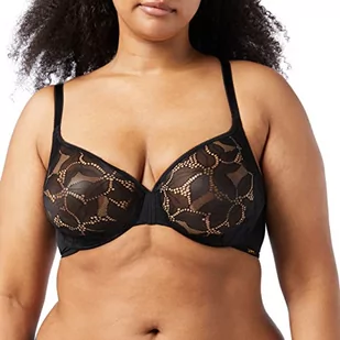 Gossard Glossies Lotus 19001 damski koronkowy biustonosz z fiszbinami, Czarny, 80F - Biustonosze - miniaturka - grafika 1