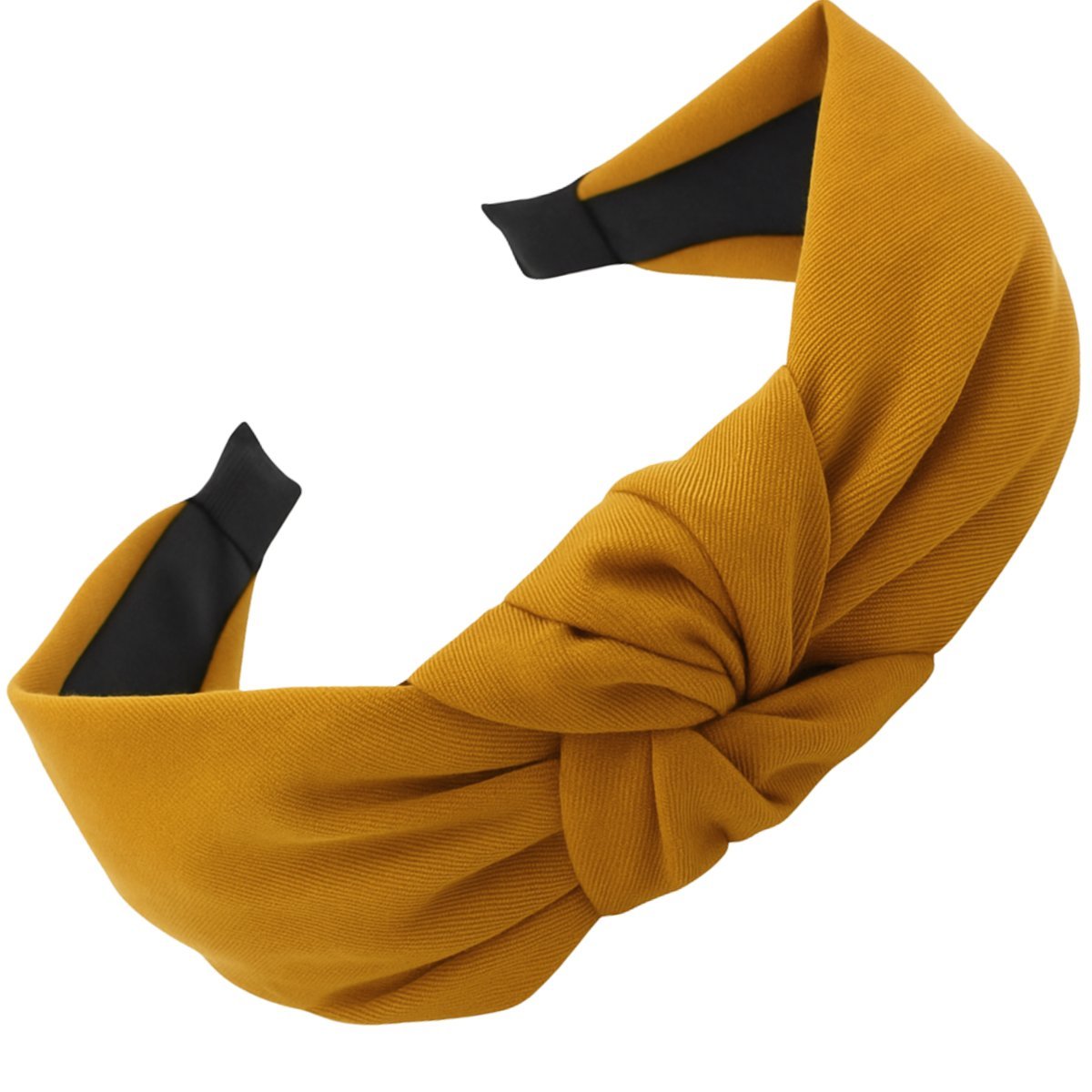 Opaska do Włosów Żółta Szeroka na Głowę z Ozdobnym Supłem Lekka i Wygodna