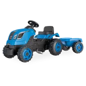 Jeździki dla dzieci - SMOBY Traktor XL Niebieski na Pedały z Przyczepką - miniaturka - grafika 1