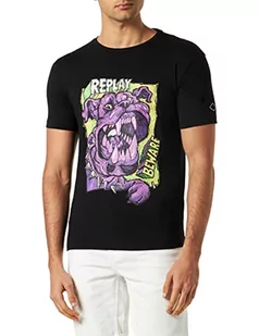 Replay Męski T-shirt M6466, 098 Black, XXL, 098 BLACK, XXL - Koszulki męskie - miniaturka - grafika 1