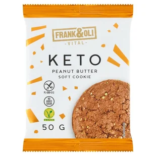 Frank & Oli Ciastko Keto Masło Orzechowe Peanut Butter Wegańskie bezglutenowe 50g - Frank&Oli - Ciastka - miniaturka - grafika 1