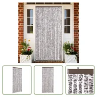 Zasłony - The Living Store Zasłona przeciw owadom brązowo-beżowa 90x220 cm szenilowa - miniaturka - grafika 1