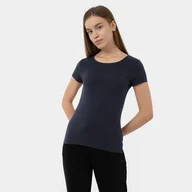 Koszulki sportowe damskie - Damski t-shirt basic 4F 4FMM00TTSHF731 - granatowy - miniaturka - grafika 1