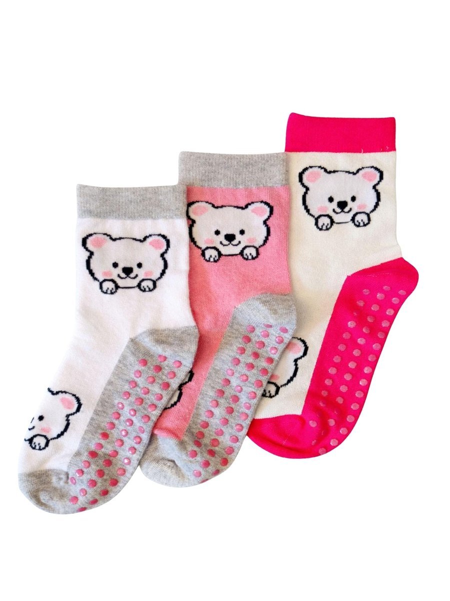 Skarpetki dziewczęce dziecięce długie antypoślizgowe z ABS 3PAK 23-26 MYWAY