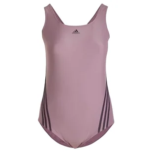 adidas Damski strój kąpielowy z 3 paskami (plus size), XXL (rozmiar plus size), Shadow Fig/Aurora Black, XXL Duże rozmiary - Stroje kąpielowe - miniaturka - grafika 1