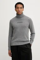 Swetry męskie - Guess Jeans sweter z dodatkiem wełny męski kolor szary ciepły z golferm M5BR58 Z0561 - miniaturka - grafika 1