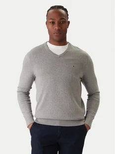 Tommy Hilfiger Sweter Essential MW0MW14745 Szary Regular Fit - Swetry męskie - miniaturka - grafika 1