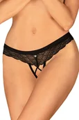 Majtki damskie - Majtki figi otwarte Obsessive Chemeris crotchless panties czarny - miniaturka - grafika 1