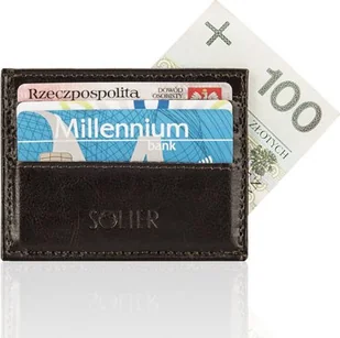 Solier Skórzany portfel wizytownik męski SOLIER SUMMER - Portfele - miniaturka - grafika 1