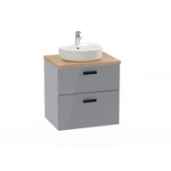Szafki łazienkowe - ROCA A851899516 VICTORIA PRO Zestaw łazienkowy z blatem 2 szuflady 60 jasny szary połysk - miniaturka - grafika 1