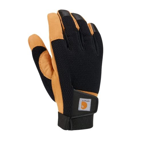 Carhartt Męska syntetyczna skóra wysoka zręczność dotykowa wrażliwa na dotyk bezpieczna rękawica mankietowa zimna pogoda, czarny jęczmień, średnia