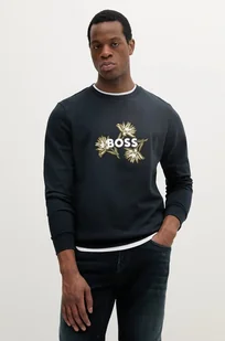 BOSS bluza bawełniana męska kolor granatowy z aplikacją 50536797 - Bluzy męskie - miniaturka - grafika 1