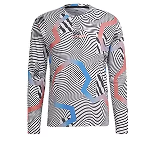adidas Męska bluza TX Trail LS GFX, biała/czarna, L - Bluzy męskie - miniaturka - grafika 1