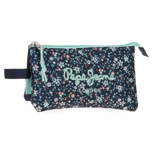 Pepe Jeans Alenka Eskorty, rozmiar nosić w plecaku, torebce lub torebce Joumma Bags, Niebieski, Potrójne etui