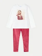 Bluzki damskie - Mayoral Komplet bluzka i legginsy 4705 Czerwony Regular Fit - miniaturka - grafika 1