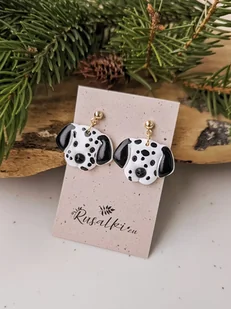 Kolczyki sztyfty pieski psy dalmatyńczyki, dalmatyńczyk biżuteria - Kolczyki - miniaturka - grafika 1