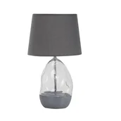 Lampy stojące - Lampa stołowa dekoracyjna szklana podstawa popielaty abażur do salonu sypialni 1xE27 40W APOLONIA Rabalux - miniaturka - grafika 1