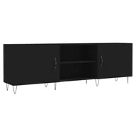 Szafki RTV - Szafka pod TV, czarna, 150x30x50 cm, materiał drewnopochodny Lumarko! - miniaturka - grafika 1