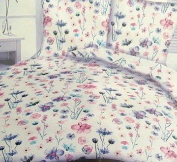 Komplet Pościeli Z Kory 100% Bawełna 160x200cm Kwiaty