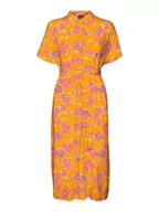 Sukienki - VERO MODA Vmmenny Ss Calf Shirt Dress WVN Ga sukienka, Radiant Yellow/Aop: mille, XL - miniaturka - grafika 1