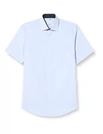 Koszule męskie - Seidensticker Męska koszula z krótkim rękawem, regularny krój, jasnoniebieska, 40, jasnoniebieski, 40 - miniaturka - grafika 1
